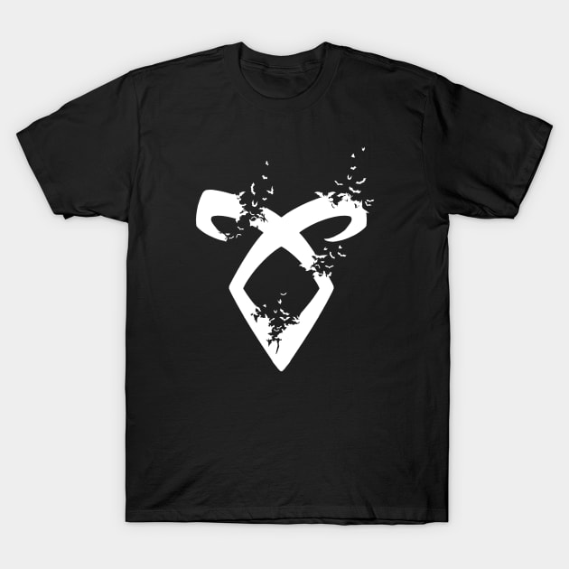 Shadowhunters / The mortal istruments - Angelic power rune with destructive bats (white) - Clary, Alec, Jace, Izzy, Magnus - Mundane T-Shirt by Vane22april